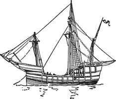 Pinta, vintage illustration. vector