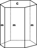 Hexagonal Prism and Basal Pinacoid vintage illustration. vector