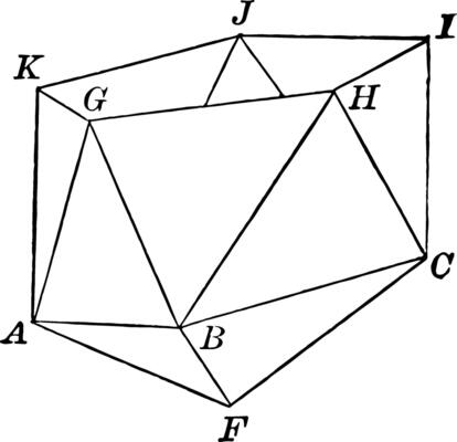 Part of an Icosahedron vintage illustration.