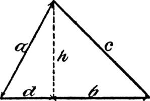 Acute Triangle vintage illustration. vector