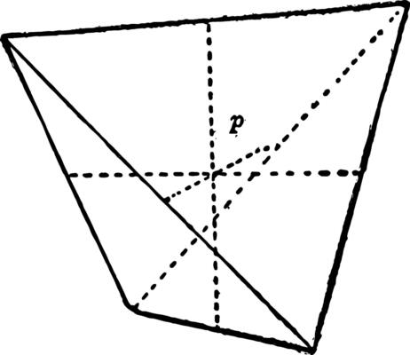 Tetrahedron vintage illustration.