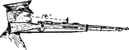 Rifle Sight, vintage illustration. vector