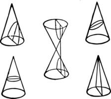 Conic Sections vintage illustration. vector