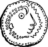 Gallic Coin vintage illustration. vector