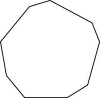 Irregular Convex Nonagon vintage illustration. vector