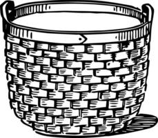 Bushel basket vintage illustration. vector