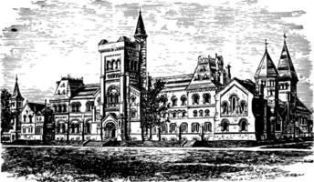 University of Toronto vintage illustration vector