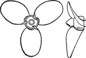 Thornycroft propeller, vintage illustration. vector