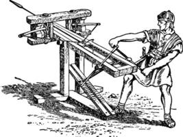 A Catapult vintage illustration. vector