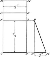 Projection Of Wedge vintage illustration. vector