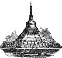 Shoemadoo of Pagoda, vintage illustration. vector