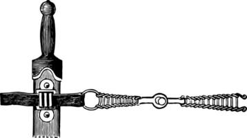 Gallic Sword-hilt and Girdle vintage illustration. vector