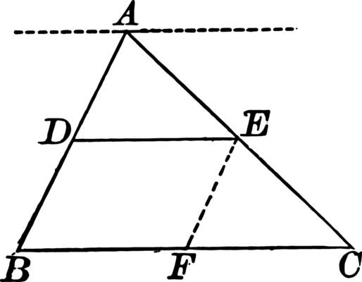 Triangle With Bisector Parallel to the Base vintage illustration.