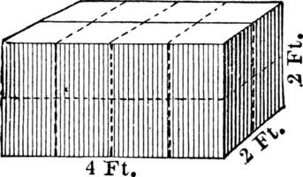 4 By 2 By 2 Rectangular Prism vintage illustration. vector