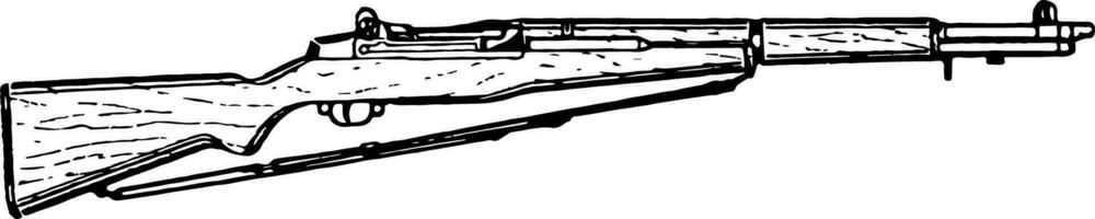 M1 Garand Rifle, vintage illustration. vector