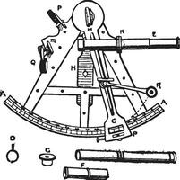 Sextant, vintage illustration. vector