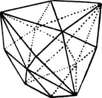 Hexoctahedron vintage illustration. vector