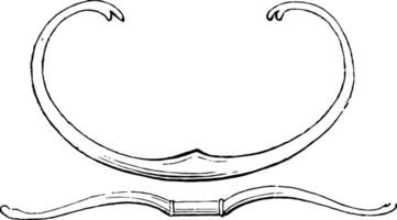 Ancient bows, vintage illustration. vector