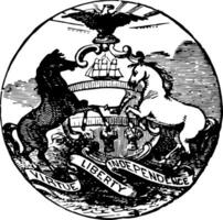 Pennsylvania Seal vintage illustration vector