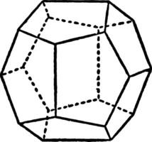 Pentagonal Dodecahedron vintage illustration. vector