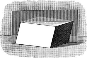 paralelepípedo con avión paso mediante Clásico ilustración. vector