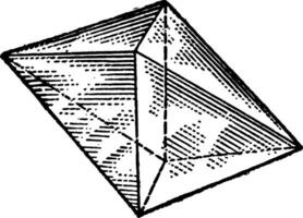 Octahedron vintage illustration. vector