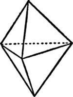 Trigonal Bipyramid vintage illustration. vector