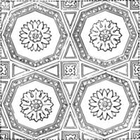 Ornament of a Vaulted Roof vintage illustration. vector