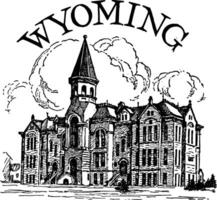 University of Wyoming vintage illustration vector