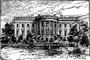 White House, Early 1900s vintage illustration vector