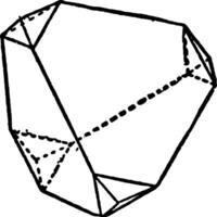 Combination of Tetrahedron and Rhombic Dodecahedron vintage illustration. vector