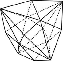 Hexakis-tetrahedron vintage illustration. vector