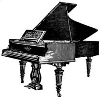 Piano, vintage illustration. vector