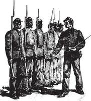 African American Soldiers, vintage illustration vector