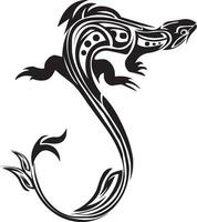 Chameleon tattoo design, vintage engraving. vector