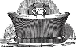 Copper bathtub vintage engraving vector