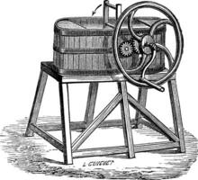 Rowan Butter Churn, vintage engraving vector