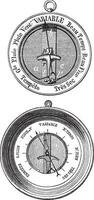 Two Bourdon barometers vintage engraving vector