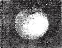 Telescopic view of Encke's comet, as it appeared on Nov. 7, 1823, vintage engraving. vector