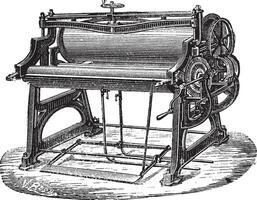 Mangle or wringer vintage engraving vector