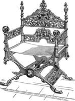 Bronze Faldstool, vintage engraving vector