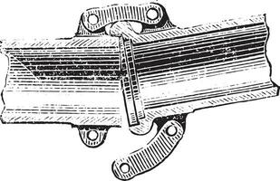 Section at the time of assembly, vintage engraving. vector