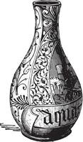 Majolica, Pharmacy Vase, vintage engraving. vector
