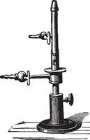 Debray torch for spectral analysis, vintage engraving. vector