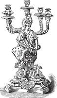 Candelabra of Dresden, vintage engraving. vector