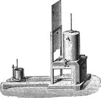 Apparatus Regnault, to determine the specific heat of the body, vintage engraving. vector