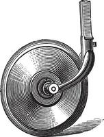 Rolling coulter, vintage engraving. vector