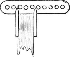 Controller has a single row of holes, vintage engraving. vector