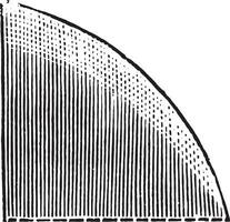 Ploughshare convex edge, vintage engraving. vector