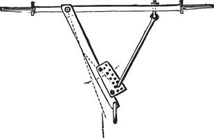 Regulator has dual circular motion, vintage engraving. vector